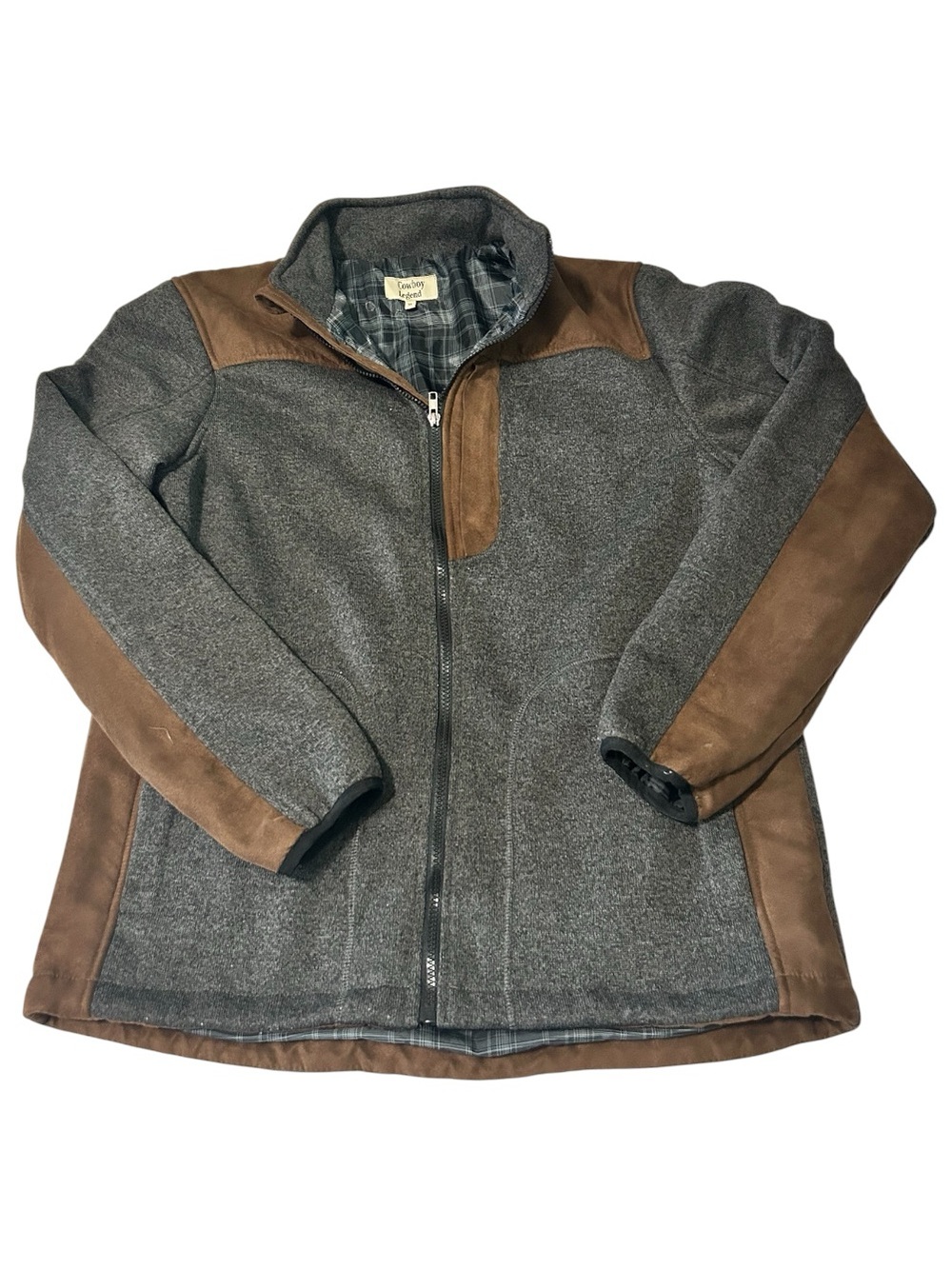Pendleton Cowboy Legend Jacket in Black with Gray Plaid Lining